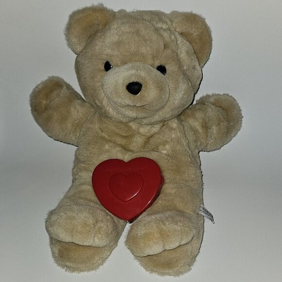 VTG Heart to Heart Bear Plush WORKING HEART 18" Teddy (no clothes) Chosun 1986 - Picture 1 of 15